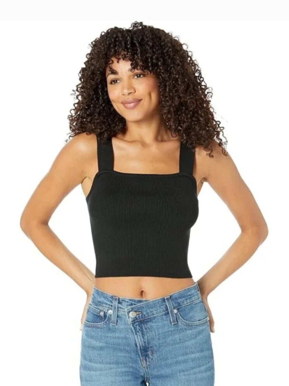 NWOT - Madewell - Dearing crop sweater tank in black